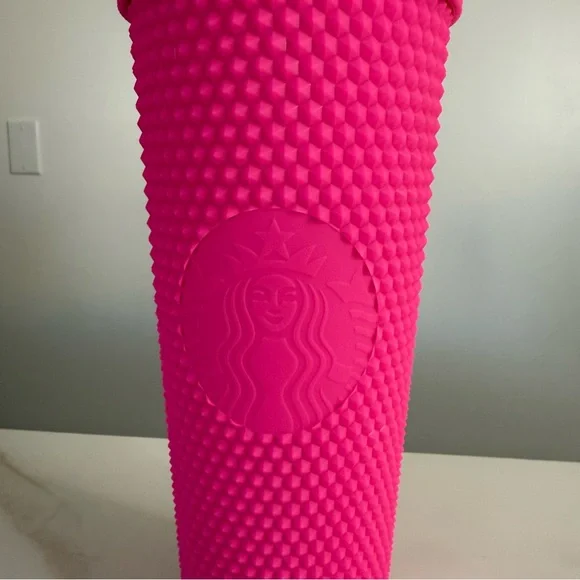 NIB Pink coffee tumbler and straw - Picture 3 of 9